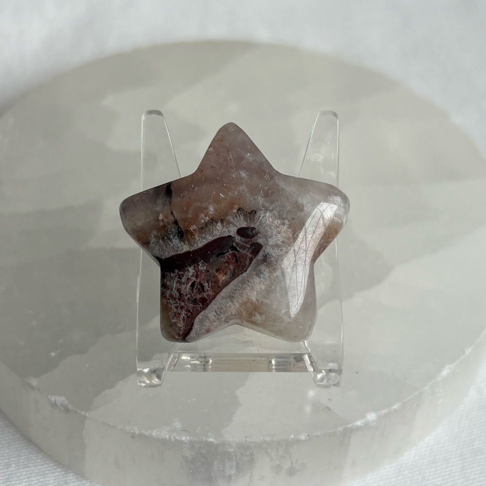 Mexican lace amethyst crystal star carving